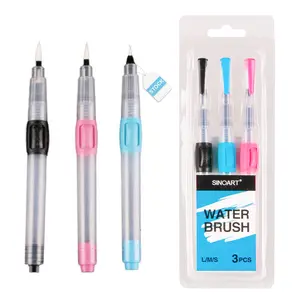 SINOART 3 pièces pinceau à eau stylo art pinceau à colorier à l'eau stylo sans quantité minimale de commande étanche avec bouton poussoir pour brosse à eau amazon Offre Spéciale