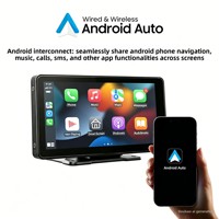 Pantalla CarPlay Portátil de 7 Pulgadas con HUD - Android Auto Inalámbrico, Arranque Rápido en 3s, Proyección de Velocidad OBD, Pantalla Táctil HD