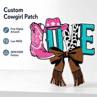 Patchs thermocollants personnalisés en chenille, brodés, motif 'LOVE', style Coquette, Cowboy, Cowgirl, Chapeau, Bottes, grande taille, pour veste