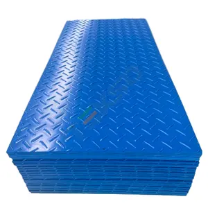 Blue PE plastic polyethylene polymer ground protection matting temporary driveway cover mats for sale