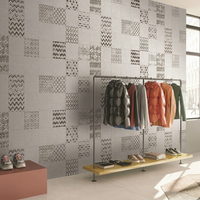 Carrelage Céramique Blanc Mat Brillant 200x200mm Collection Miami Motif Géométrique Aléatoire 36 Murs et Sols Luxe