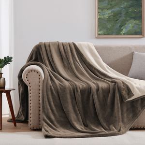 Portable Grey Chocolate Flannel Blanket Soft Folding Blanket for Bed Sofa Knitted Earthing <b>Mat</b> Mattress Home Hospital - Product Image 5