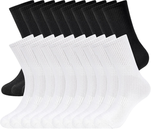 Crew <b>Socks</b> Men Women White <b>Black</b> Cotton Knitted Solid Color Daily Casual Summer Breathable Standard Thickness Adult <b>Socks</b> - Product Image 1