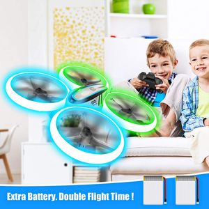 Q9s Mini Drone Độ Cao Giữ Không Đầu Chế Độ Quadcopter Màu Xanh & Màu Xanh Lá Cây <span class=keywords><strong>LED</strong></span> Cánh Quạt Bảo Vệ Đầy Đủ Kid Điều Khiển Từ Xa Đồ Chơi Drone - Product Image 3