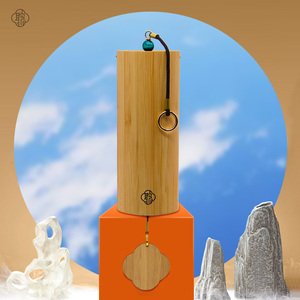 Carillones de viento de bambú Natural para jardín, decoración del hogar, relajación Zen, <span class=keywords><strong>Plexus</strong></span> <span class=keywords><strong>Solar</strong></span> - Product Image 4