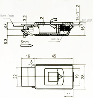 Loquet à moraillon en plastique ABS YH9035 avec installation facile