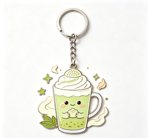 Pin de esmalte personalizado, llavero de metal artesanal, insignia personalizada con diseño de bebida de té verde para accesorios de moda - Product Image 3