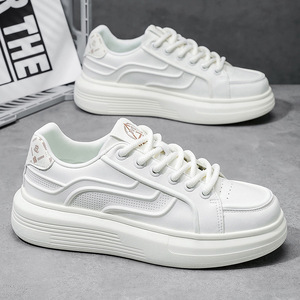 Chaussures de skate pour hommes de haute qualité, modèle 2025, baskets blanches toutes saisons, à lacets, chaussures décontractées pour la photographie de rue - Product Image 6