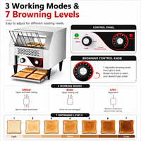 Grille-pain commercial électrique à chaîne, entièrement automatique, en acier inoxydable 304, 7 niveaux de cuisson, COOKAID TT-300 2200W pour boulangerie