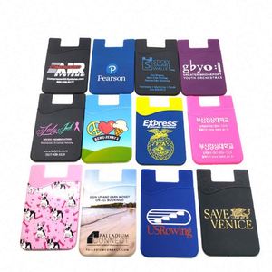 Portefeuille de téléphone personnalisé avec logo imprimé, support de carte adhésif en silicone, cadeau promotionnel - Product Image 2