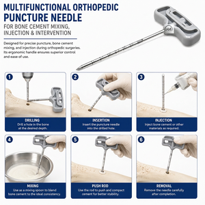 AL MIDA HEALTH CARE INSTRUMENTS Instrumentos para Cirugía Ortopédica y Artroscopia: Aguja de Punción, Taladro Óseo Manual, Juego de Varillas de Empuje para Cemento - Product Image 6