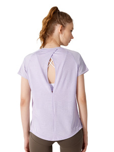 Nuova Maglietta Sportiva da Yoga a Maniche Corte da Donna, Top Fitness Traspirante con <span class=keywords><strong>Schiena</strong></span> Aperta e Asciugatura Rapida - Product Image 1