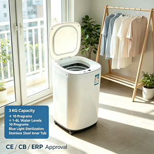 Mini Lave-linge Automatique Domestique 2026 avec Cuve en Acier Inoxydable, Chargement par le Haut, Installation Autonome, Capacité 3KG - Product Image 3