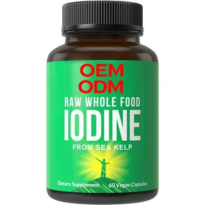 Jodium Van Organische Kelp, Schildklier-En Stofwisselingsondersteuning, Jodide Met Hoge Potentie, Energiestimulans, 60 Veganistische Capsules