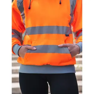 Felpa con Cappuccio ad Alta Visibilità Personalizzabile per Merchandising - Product Image 2