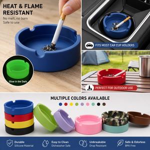 Cenicero de Silicona Ecológico, Resistente al Calor, Irrompible, para Hogar, Auto y Exteriores, Accesorios para Fumar, Logotipo Personalizado, Venta al Por Mayor - Product Image 3
