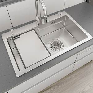 Juego Completo de Fregadero de Cocina de Acero Inoxidable 304 con Grifo Extraíble para Lavado Doméstico, Duradero y Resistente a la Oxidación - Product Image 1