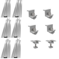 Support de montage de panneau solaire en alliage d'aluminium anodisé, mini rail en U, pour toit en métal trapézoïdal, 20 cm, personnalisable, service de 25 ans