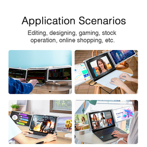 14 inch FHD Màn hình kép Extender <span class=keywords><strong>LCD</strong></span> Monitor xách tay có thể gập lại IPS máy tính hiển thị thông minh chơi game ba màn hình máy tính xách tay màn hình - Product Image 4