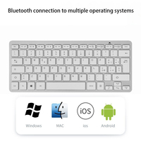 Keyboard nirkabel Mini ultra-ramping, papan ketik isi ulang portabel untuk Tablet Laptop dan komputer kantor Bluetooth 2.4G