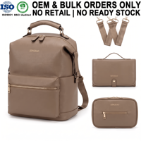 Sac à langer multifonctionnel léger et extensible en cuir végétalien, fabriqué sur mesure par le fabricant, sac à dos pour bébé et maman