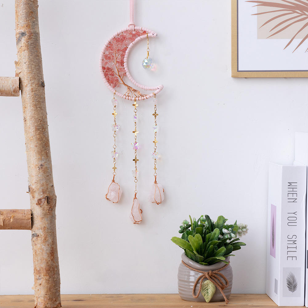 Little watermelon moon red raw stone tree