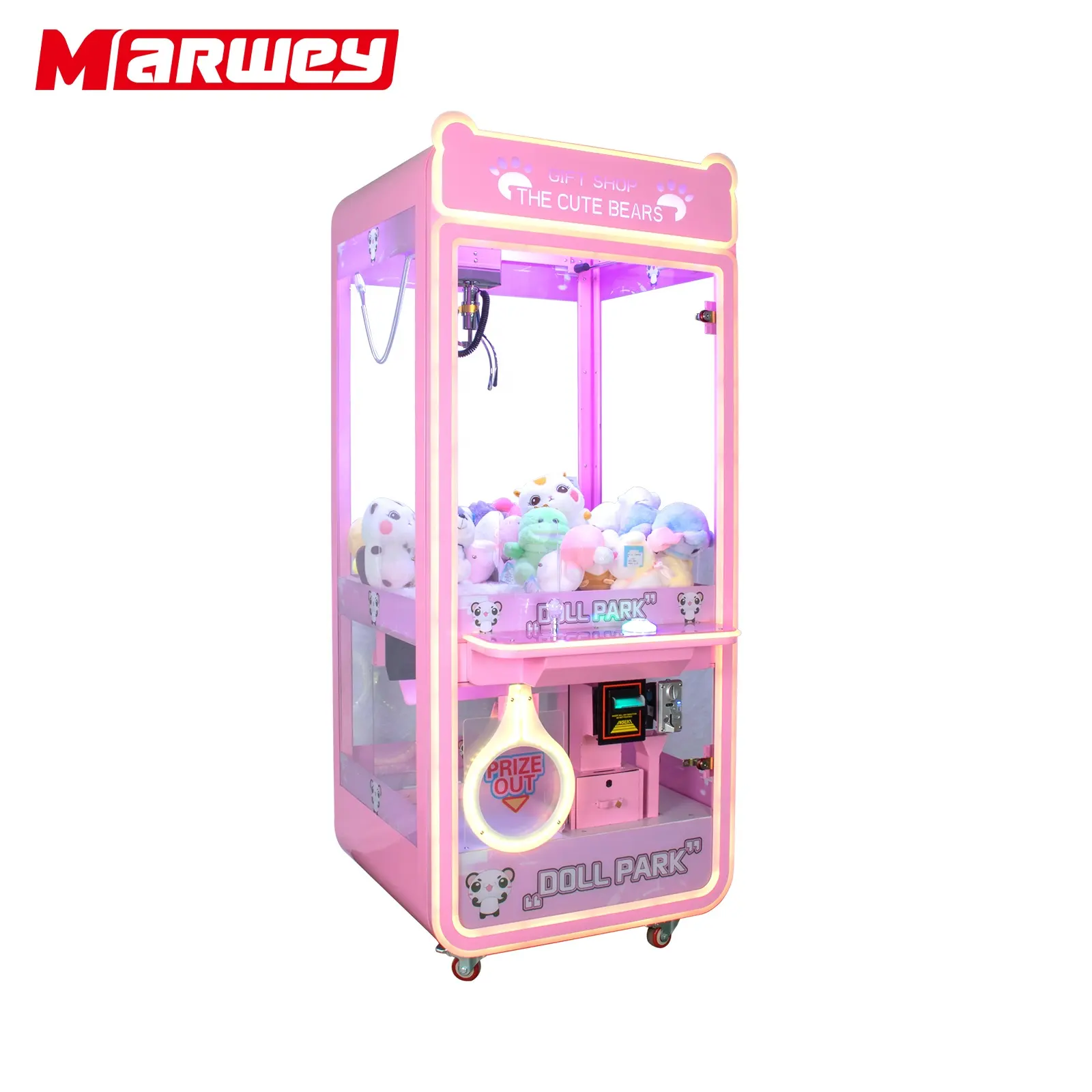 Großhandel Custom Coin Operated Toy Vending Arcade Klauen kran Maschine Günstige Bill Operation Puppe Klauen maschine Mit Bill Acceptor