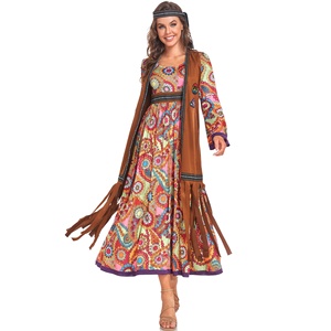 Vestido Retro de los 70 para Festival de Música, Estilo Disco, <span class=keywords><strong>Cantante</strong></span> <span class=keywords><strong>Country</strong></span>, Vestido Hippie, Disfraz de Ropa India, Tallas M-XL - Product Image 3