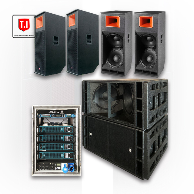 3400 Watts peak High Powered Audio Sound Equipment Dual 15 Inch Three Way Full Range System Speakers