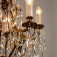 Lustre en cristal à 5 lumières de style vintage pour salle à manger et entrées