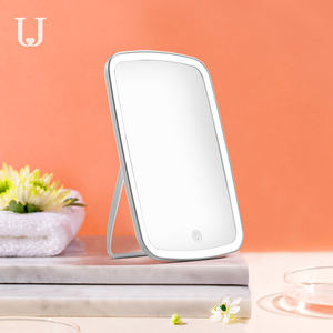 Jordan&Judy Popular professional logo custom Plastic Standing Portable smart Desktop vanity Makeup Mirror with lights