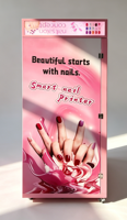 Distributeur automatique intelligent d'impression 3D pour nail art DIY avec SDK, acceptant plusieurs modes de paiement (pièces/billets/cartes de crédit/code QR) et écran tactile en acier inoxydable