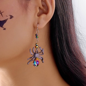 Halloween Funny Spider Women's <b>Earrings</b> Trendy Geometric Zinc Alloy & Pearl Bestsellers for Party in Europe and America - Product Image 3