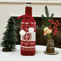 Housse de bouteille de vin tricotée, pull, ornements de noël, décoration de la maison, en stock,