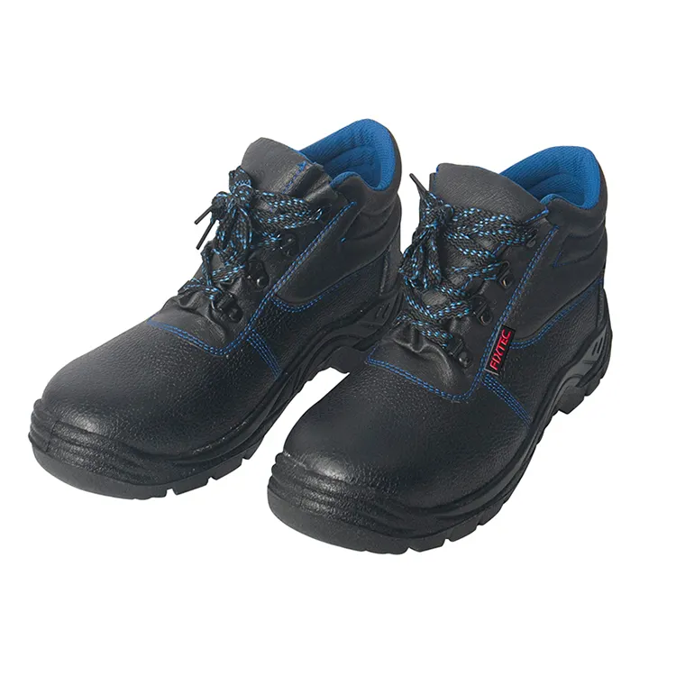 Fixtec Anti Benturan Embossed Kulit Sapi Sepatu Kerja Sepatu Safety Boots untuk Pekerja