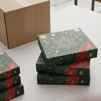 Maßgefertigte Tragbare Weihnachtsgeschenkbox, Faltbare Papierboxen für Süßigkeiten, Partyfavors und Schokoladenverpackung mit Prägung