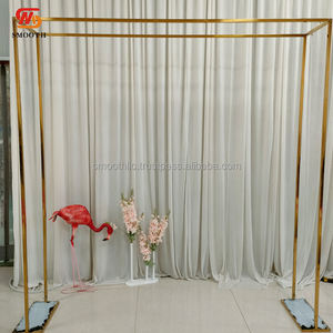 ชุดขาตั้งโลหะสีทองมันวาวสำหรับตกแต่งงานแต่งงานแบบเรียบฉากหลังสำหรับออกงานคุณภาพสูงตกแต่งเวที - Product Image 4