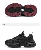 Chaussures décontractées pour hommes, baskets noires épaisses, tige en microfibre, résistantes à l'usure, confortables, pour un usage quotidien, vente en gros