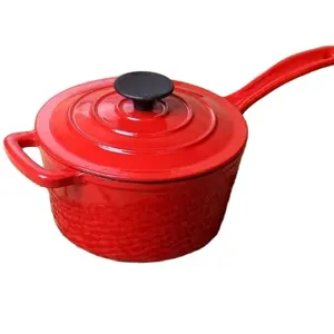 Best selling cookware cast iron sauce pan with long handle sets of sauce pans