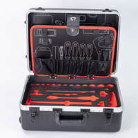 Estuche de Transporte Multifuncional de Plástico Rígido para Almacenamiento de Equipos, con Barra de Arrastre y Ruedas