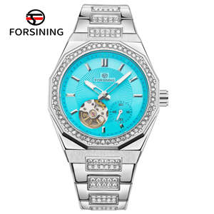 Hot Selling for Men's Stainless Steel <b>Mechanical</b> Automatic Analog Glass Dial Waterproof Luxury <b>Watch</b> Date Display 3BAR - Product Image 4