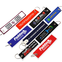 Porte-Clés Brodé Personnalisé en Tissu Tissé des Deux Côtés, Thème Avion de Ligne, Jet Tag 3D Logo Double Face sur Mesure