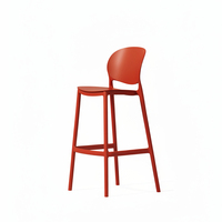 Chaises de bar empilables à pieds hauts en plastique PP, design moderne, vente chaude