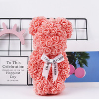 Ours rouge de haute qualité en peluche de roses avec boîte cadeau ours rose artificiel Roses éternelles