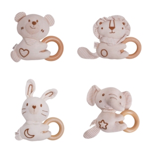 <span class=keywords><strong>Hochet</strong></span> de dentition pour bébé en coton biologique, anneau de dentition en bois naturel, jouet sensoriel en peluche animal <span class=keywords><strong>Montessori</strong></span> pour nouveau-nés - Product Image 1