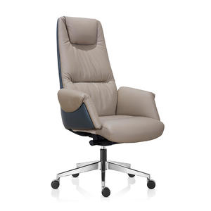 Chaise de bureau de direction pivotante à roulettes, ergonomique, moderne, en cuir PU, avec accoudoirs réglables en hauteur - Product Image 2