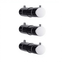 Robinet thermostatique 3 fonctions à bouton-poussoir, mitigeur de douche en laiton, commande de déviateur encastré, finition chromée