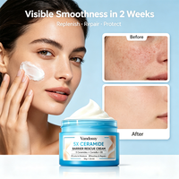 Crème réparatrice de barrière à 5 céramides, hydratant pour le visage avec acide hyaluronique et Centella, apaise les rougeurs, anti-âge
