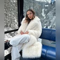 Nouveau manteau de maternité épais en fausse fourrure pour femme, style renard, blanc, allongé et duveteux, style européen-américain, collection automne/hiver