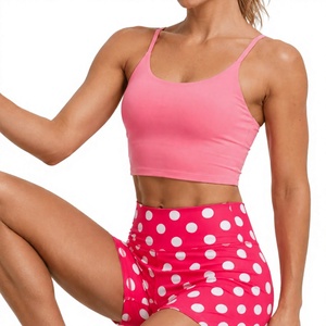 Solid Color Spaghetti Strap Breathable <b>Knitted</b> Short Crop <b>Tank</b> <b>Top</b> <b>Women</b> Slim Fit Stretch Casual Yoga Front Logo ODM - Product Image 2